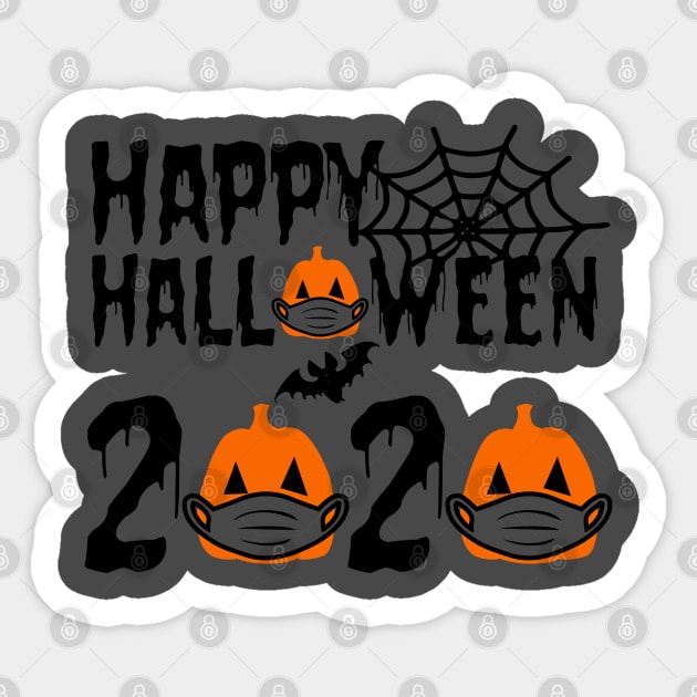 Happy Halloween 2020 pumpkin in mask quarantine Sticker by Just Me Store
